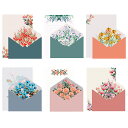 レターセット 花 水彩画 6種類 イラスト 封筒 便箋 セット 花束 おしゃれ 手紙 レター シンプル メッセージカード 誕生日 横書き 文房具 プレゼント ラ...