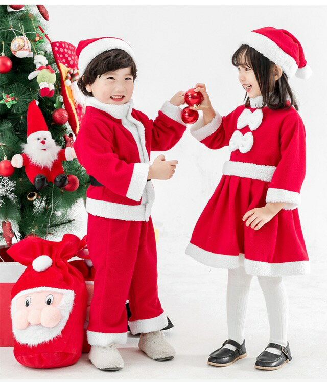 楽天sweetステーショナリー【即納】サンタクロース 衣装 子供 コスチューム クリスマス サンタ コスプレ キッズ 男の子 サンタ衣装 子ども 女の子 140cm クリスマスコスプレ 100センチ サンタコス 長袖 クリスマスコス サンタさん サンタ 仮装 幼児 クリスマス衣装 子供服 帽子付き