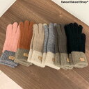 手袋 レディース ツートンカラー 5本指 スマホ対応 暖かい かわいい グローブ あったか 秋冬 カシミア調 ふんわり ストレッチ おしゃれ 裏起毛 冬 防寒 ...