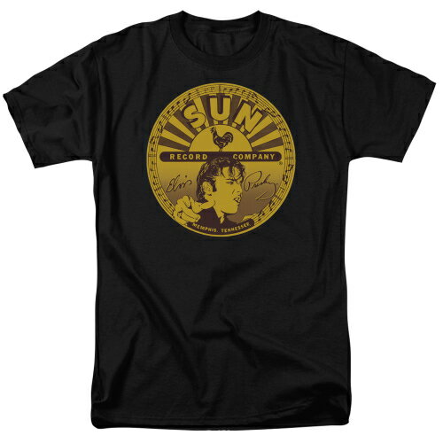 サンレコード Tシャツ ELVIS FULL SUN LABEL ブラック アダルト サイズ SUN-TV-AT-100B