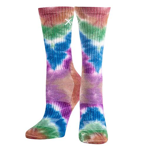 ODD SOXiIbh \bNXjWOMEN'S TIE DYE HIPPY CREW OS-SOC-WM-30827-TDCW