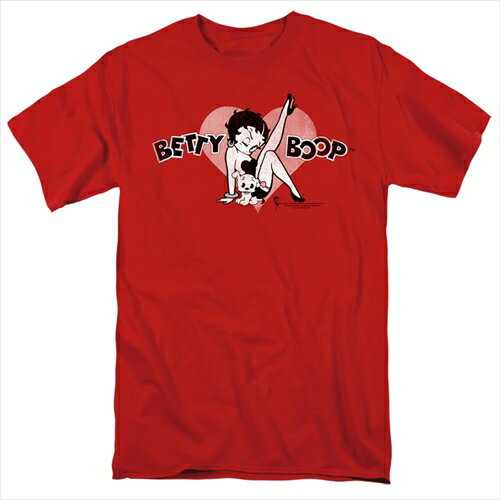 ベティー ブープ（Betty Boop） Tシャツ VINTAGE CUTIE PUP レッド アダルト サイズ BBTV516AT