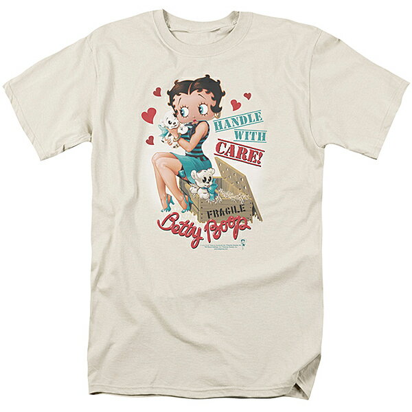 ベティー ブープ （Betty Boop） Tシャツ Handle With Care クリーム アダルト サイズ BB-TV-AT-BB669