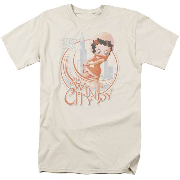 ベティー ブープ （Betty Boop） Tシャツ The Windy City クリーム アダルト サイズ BB-TV-AT-BB726