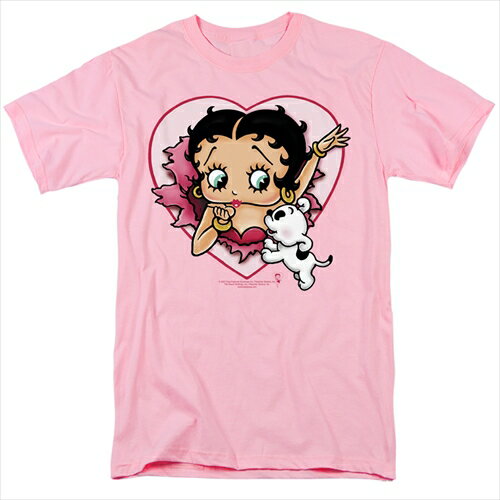 ベティー ブープ （Betty Boop） Tシャツ I LOVE BETTY ピンク アダルト サイズ BB-TV-AT-BB309