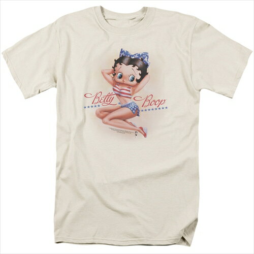 ベティー ブープ （Betty Boop） Tシャツ STARS AND STRIPES FOREVER クリーム アダルト サイズ BB-TV-AT-BB579