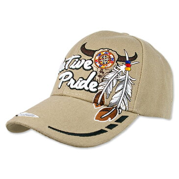 キャップ NATIVE PRIDE SKULL カーキ AW-VM291KH