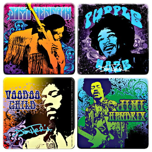 【ジミ ヘンドリックス　ウッド　コースター　4枚セット】JIMI HENDRIX　ジミヘン　グッズ　雑貨　USA　直輸入