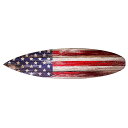 【わけあり】ウッド サーフボード ウォール サイン American Flag CA384768B