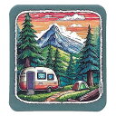 ステッカー OIL PAINTING OF CAMPER AND TENT IN NATURE SJT-ST-SS00277