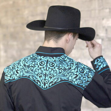 ロックマウント (ROCKMOUNT) メンズ ウエスタン シャツ RM6859-BLK/TUR BLACK & TURQUOISE
