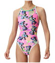 アリーナ arena ジュニア女子 タフスーツ 競泳水着 練習用水着 トレーニング ワンピース ディズニー ミッキー・ミニー オープンバック ToughSuit 競泳練習水着 AS4FWM52G(4)
