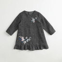 長袖 Aライン ワンピース 女の子 トップス 長そで ベビー 子供服 キッズ ジュニア 子供 こども 子ども ワンピース 秋 初秋 冬 カットソーワンピース フォーマル 刺繍 花 卒園式 入園式 面接 お出かけ お呼ばれ 普段着 Aラインワンピース フリル