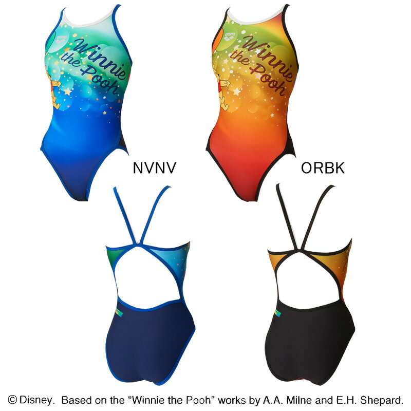 【15%OFF】アリーナ(ARENA) 女児用 練習用水着 ディズニー(プーさん) タフスーツ ジュニアトレーニングワンピース(オープンバック) AS4FWM55G