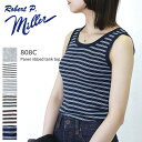 【30％引クーポン】Robert P.Miller ロバートピーミラー タンクトップ 無地 ボーダー パネル リブ パネルリブ ノースリーブ 丸首 クルーネック トレンド 流行 人気 可愛い カワイイ レトロ 大人女子 大人 トップス タンク ストライプ Panel ribbed 808C 808c