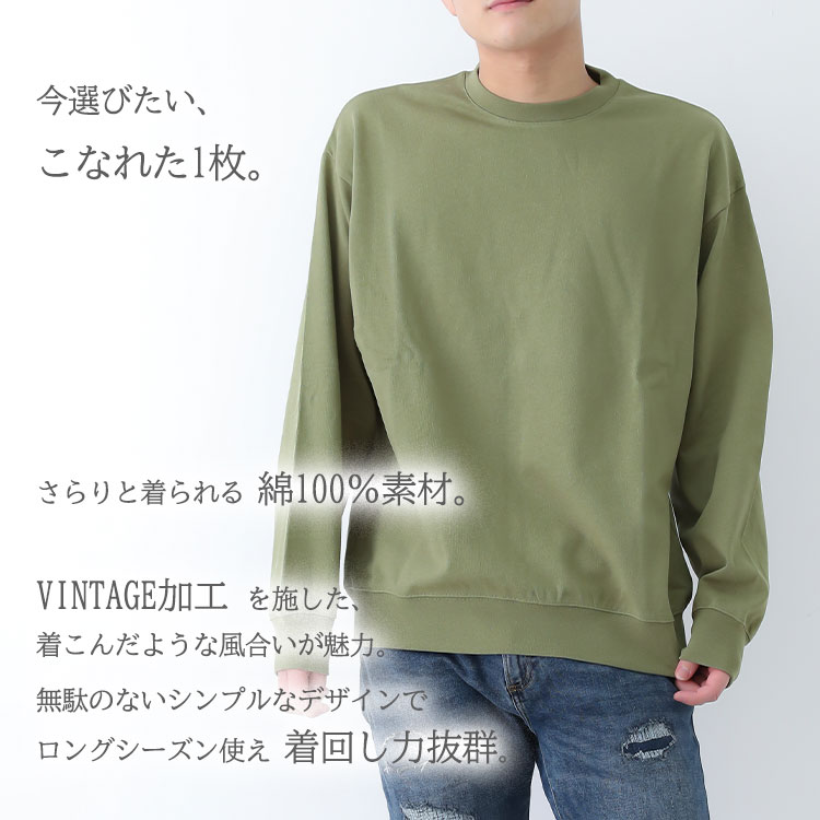 ロングTシャツ ロンT ロンティー トレーナー レイヤード スエット スウェット ビッグシルエット Tシャツ メンズ レディース 無地 長袖 クルーネック 丸首 オーバーサイズ ゆったり 丈夫 ヴィンテージ ビンテージ おしゃれ オシャレ かわいい サンマリノ HPLT TIMELYWARNING
