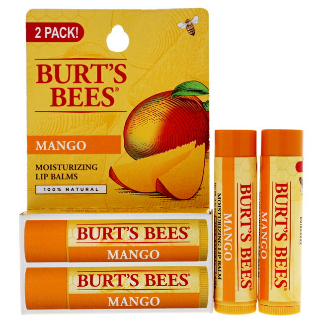  Burts Beesマンゴ` モイスチャライジング リップバ`ム 2本セット2x4ml