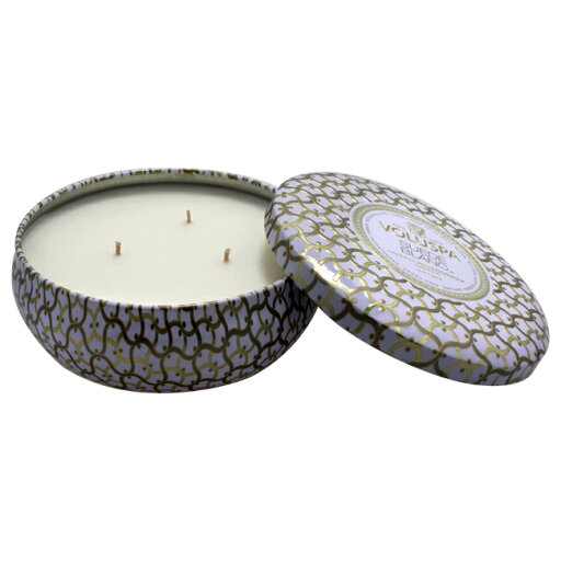 3 Wick Tin Candle - Suede Blanc by Voluspa for Unisex - 12 oz Candle 3 Wick Tin Candle - Suede Blanc by Voluspa for Unisex - 12 oz Candle