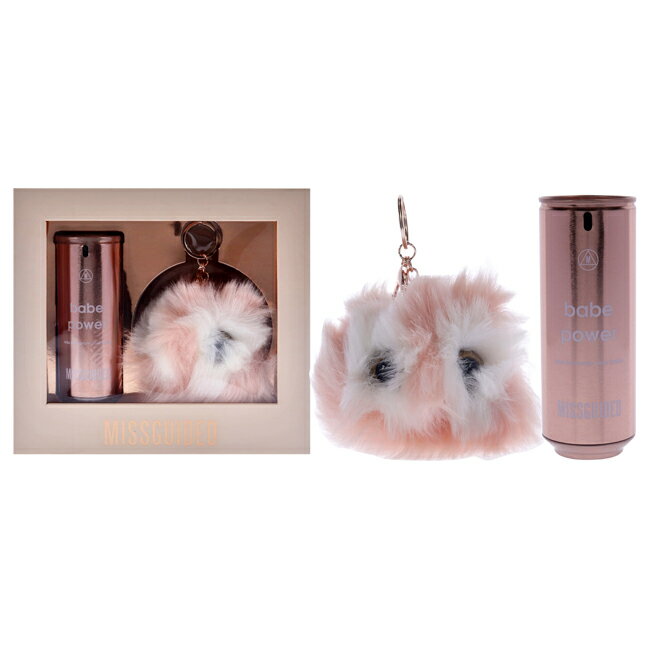 Babe Power by Missguided for Women - 2 Pc Gift Set 2.7oz EDP Spray, Pom Pom Keyr...