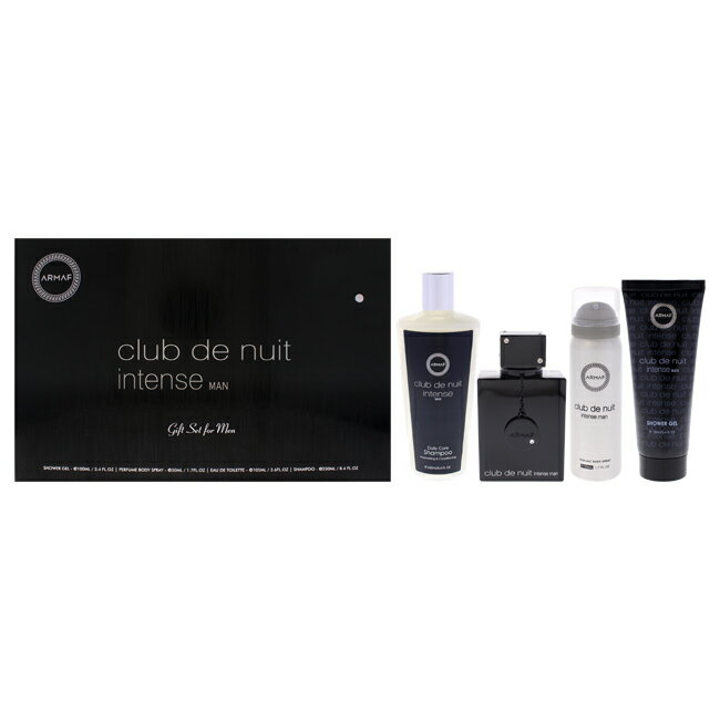 Club De Nuit Intense by Armaf for Men - 4 Pc Gift Set 3.6oz EDT Spray, 1.7oz Bod...