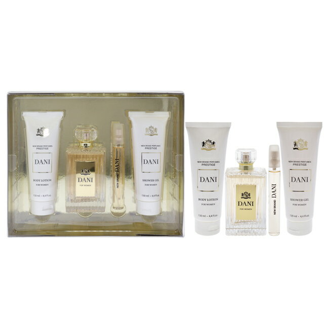 Prestige Dani by New Brand for Women - 4 Pc Gift Set 3.3oz EDP Spray, 0.5oz EDP ...