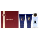 K by Dolce and Gabbana for Men - 3 Pc Gift Set 3.3oz EDT Spray, 1.7oz After Shave Balm, 1.7oz Shower Gel