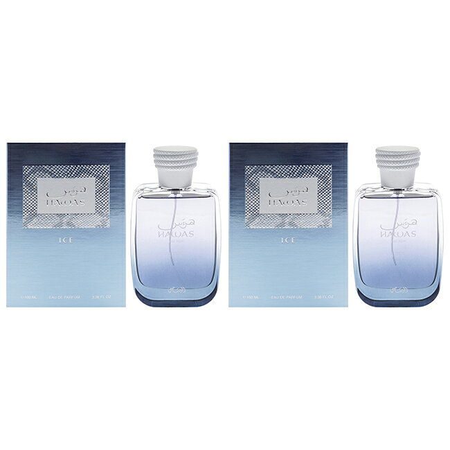 【正規品】【送料無料】Hawas Collection - Hawas Ice by Rasasi for Men - 3.38 oz EDP Spray - Pack of 2