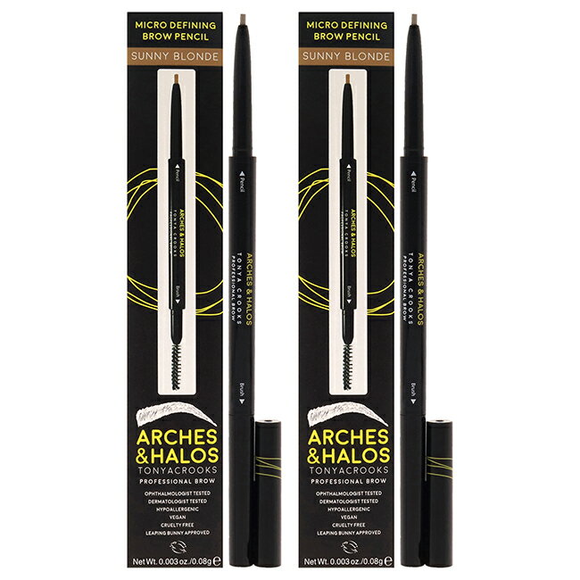  Micro Defining Brow Pencil - Sunny Blonde by Arches and Halos for Women - 0.003 oz Eyebrow Pencil - Pack of 2