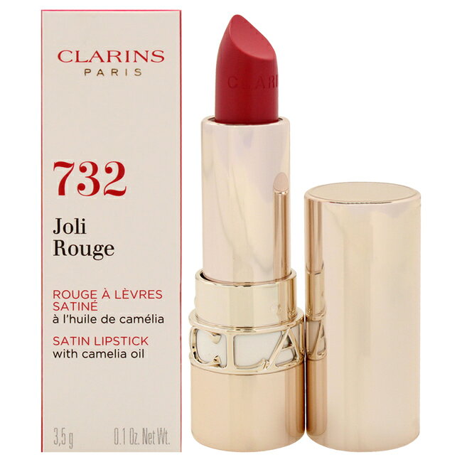 CLARINS - 【正規品】【送料無料】Joli Rouge Satin Lipstick - 732 Grenadine by Clarins for Women - 0.1 oz Lipstick (Refillable)
