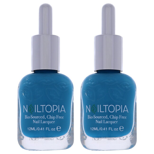 【正規品】【送料無料】 Bio-Sourced Chip Free Nail Lacquer - Hawaiian Blues by Nailtopia for Women - 0.41 oz Nail Polish - Pack of 2