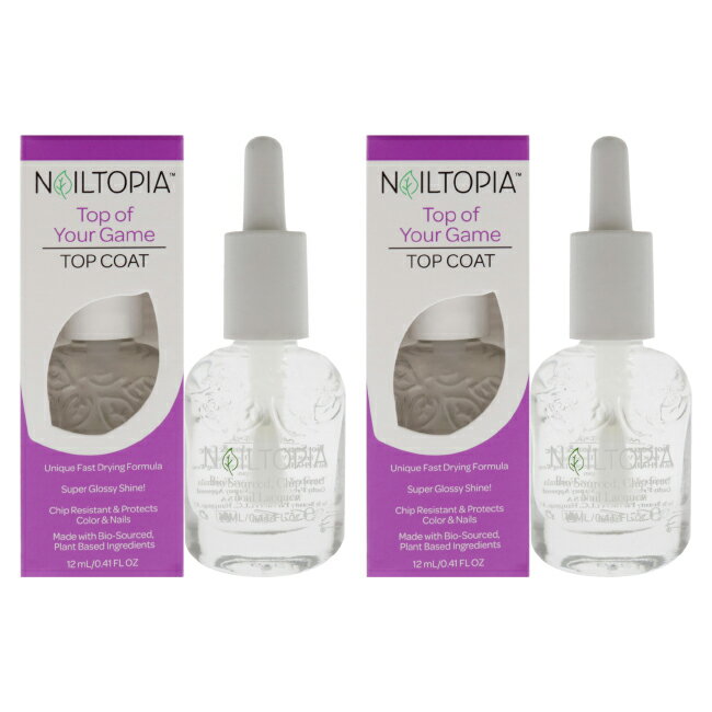 【正規品】【送料無料】 Bio-Sourced Chip Free Top Coat - Top Of Your Game by Nailtopia for Women - 0.41 oz Nail Polish - Pack of 2