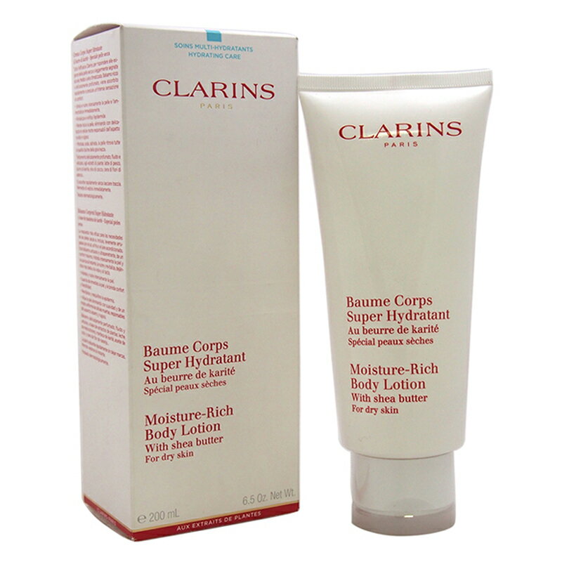 【正規品】【送料無料】【Clarins】Moisture Rich Body Lotion with Shea Butter (Dry Skin)6.5ozシアバターとモイスチャーリッチボディローション（ドライスキン）【海外直送】