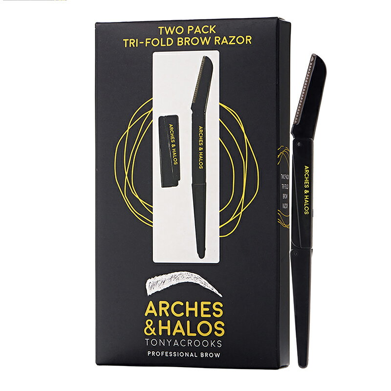 楽天Swish Pop【正規品】【送料無料】 Arches and Halos Two Pack Tri- Fold Eyebrow Razor 1Pc アーチ アンド ハロ アイブロウ レイザー 【海外直送】