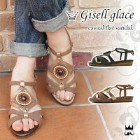 ジゼルグレースgisellglaceレディース(女性用)X43Eサンダルコンフォートサンダルエスニック風フラットサンダルカジュアルクロスバックストラップバックバンド約2.5cmヒールBRFFBLFFブラックブラウン黒evid**