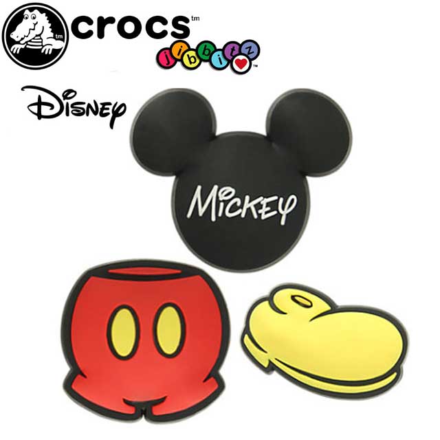 【メール便送料無料】クロックス crocs ジビッツ jibbitz ディズニー ミッキーマウス Mickey Mouse Pack ラバークロッグ用アクセサリー 3個セット Mickey F16 3PK 10006740 evid |3