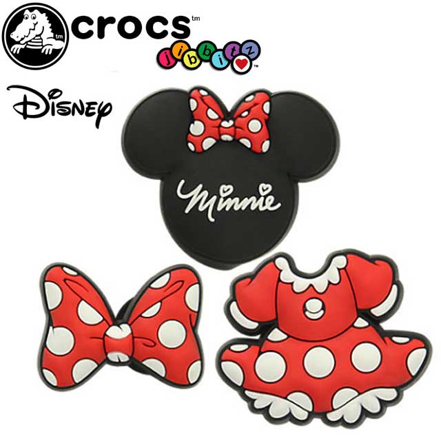 【メール便送料無料】クロックス crocs ジビッツ jibbitz ディズニー ミニーマウス Minnie Mouse Pack ラバークロッグ用アクセサリー 3個セット Minnie F16 3PK 10006741 evid |3