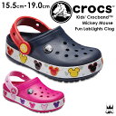 ＼ポイント7倍／クロックス crocs クロックバンド ミッキー ファン ラブ ライツ キッズ 光る靴 サンダル 204994 男の子 女の子 410 Navy 6X0 Candy Pink ディズニー Disney 送料無料 あす楽 evid o-sg