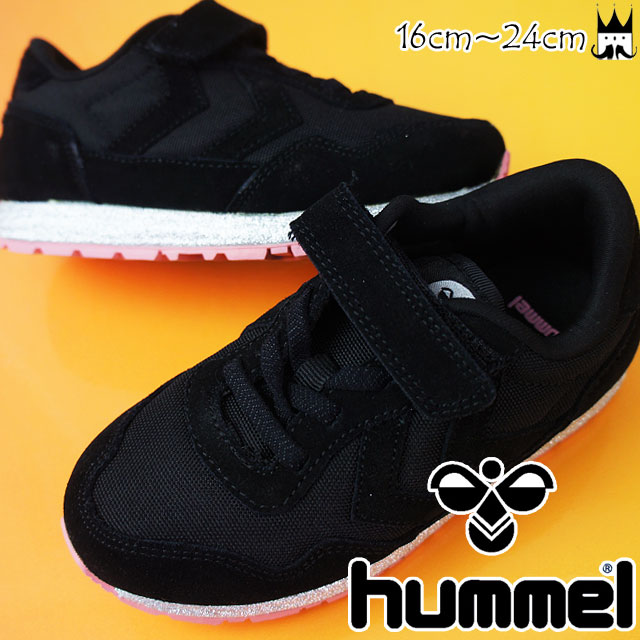 【あす楽】ヒュンメル hummel リフレックス プリンセス ジュニア スニーカー 女の子 子供靴 キッズ ジュニア REFLEX PRINCESS JR ベルクロ ローカット 運動靴 キラキラ 2001 ブラック 65054 |3