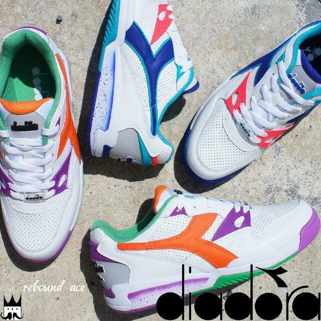 ＼最大1000円引きクーポン有／ディアドラ DIADORA メンズ スニーカー rebound ace6868 ホワイト/バーミリオンオレンジ 0006 ホワイト レザースニーカー 天然皮革 送料無料 あす楽 evid2