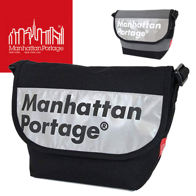 【あす楽】【送料無料】マンハッタンポーテージ Manhattan Portage メンズ レディース バッグ MP1605-JR-REF-L ロゴオン リフレクター カジュアル メッセンジャーバッグ 反射 ナイロン ショルダー 斜め掛け B5 evid mh-c /-