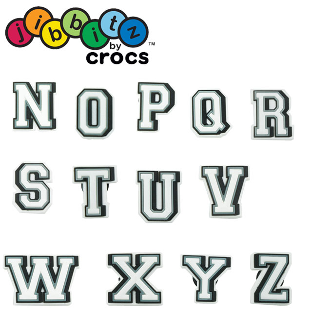 ＼最大7％クーポン有／クロックス crocs ジビッツ jibbitz letter キッズ メンズ レディース アルファベット N～Z ラバークロッグ用アクセサリー シューチャーム あす楽 evid o-sg /-