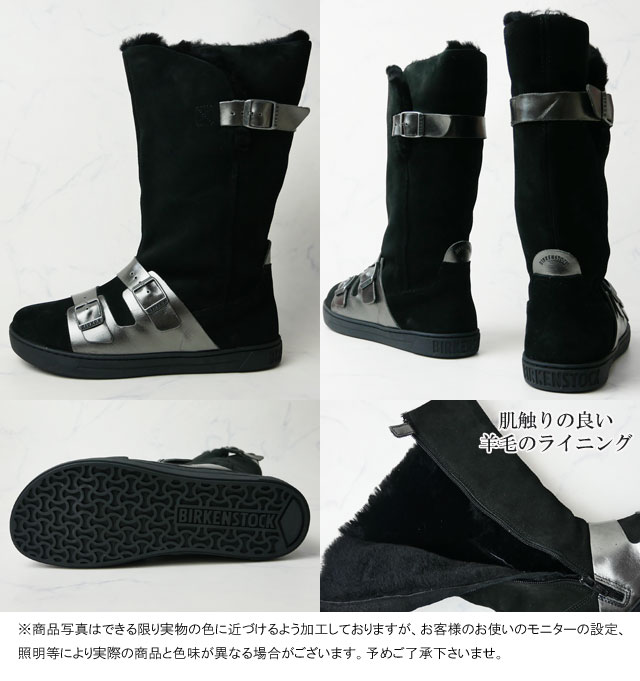 【あす楽】 ビルケンシュトック BIRKENSTOCK ダンバリー ブーツ 【送料無料】レディース ノーマル幅 ロングブーツ ロング丈 ボア付き ファスナー付き スエード 靴 ブラック 黒 1001012 evid2