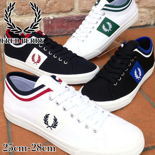 【ポイント6倍】【送料無料】フレッドペリー FRED PERRY スニーカー メンズ アンダースピン ティップド カフ ツイル ローカット カジュアルシューズ ローレル 靴 ホワイト 白 ネイビー ブラック 黒 B7106 【あす楽】evidrのサムネイル