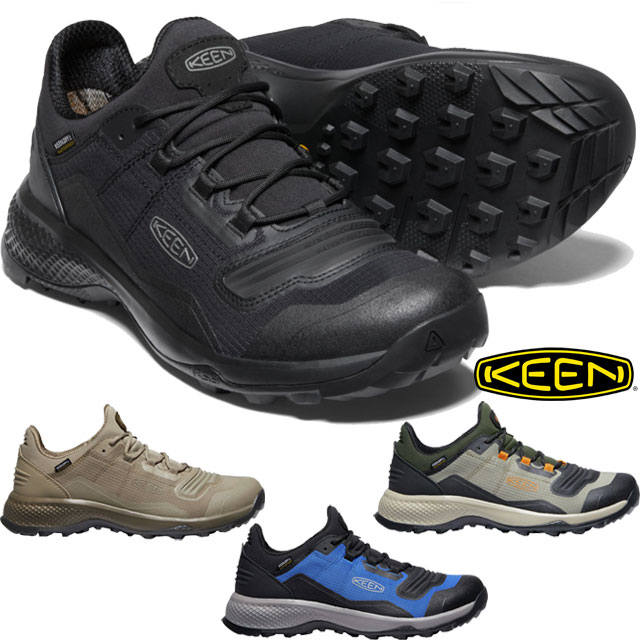 【ポイント7倍】キーン KEEN メンズ トレッキングシューズ テンポ フレックス ウォータープルーフ 防水 ローカット スニーカー アウトドア ハイキングシューズ 靴 1025294 ブラック 黒 1025472 ベチバー 1025470 ブルー 1025471 ティンバーウルフ 送料無料 あす楽 evidr