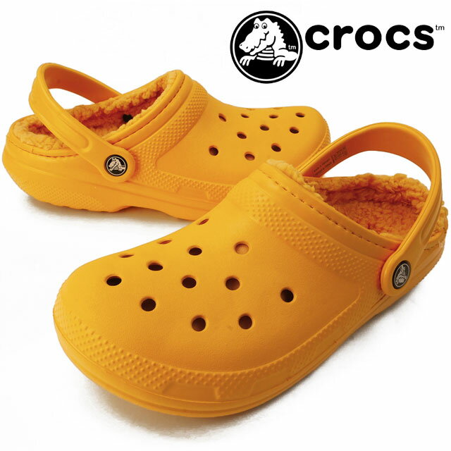 【あす楽】クロックス crocs メンズ レディース サンダル クラシックラインド クロッグ コンフォートサンダル カジュアルシューズ 防寒 靴 203591 837 オレンジソルベ 【送料無料】 テレワーク 在宅勤務 evid |5