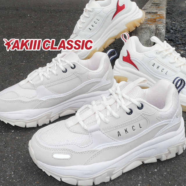 ＼最大10％OFFクーポン有／アキ クラシック AKIII CLASSIC レディース スニーカー ローカット 厚底スニーカー ダッドシューズ ダッドスニーカー カジュアルシューズ AKC-0003 ライトベージュ オフホワイト/アイボリー 送料無料 最強翌日配送 evid2のサムネイル