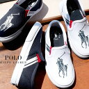 ポロ ラルフローレン POLO RALPH LAUREN 男の子 女の子 子供靴 ベビー キッズ スリッポン マセン ローカット スニーカー カジュアルシューズ 靴 RF102454 ホワイト/ネイビー 白 RF102205 ネイビー/ホワイト 送料無料 あす楽 evid