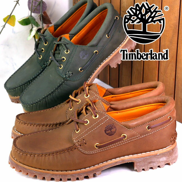 ティンバーランド Timberland メンズ モカシン オーセンティック ハンドソー ボートシュー カジュアルシューズ 3EYE 靴 TB0A284N ラスト TB0A284Y ダークグリーン 送料無料 あす楽 evid |6