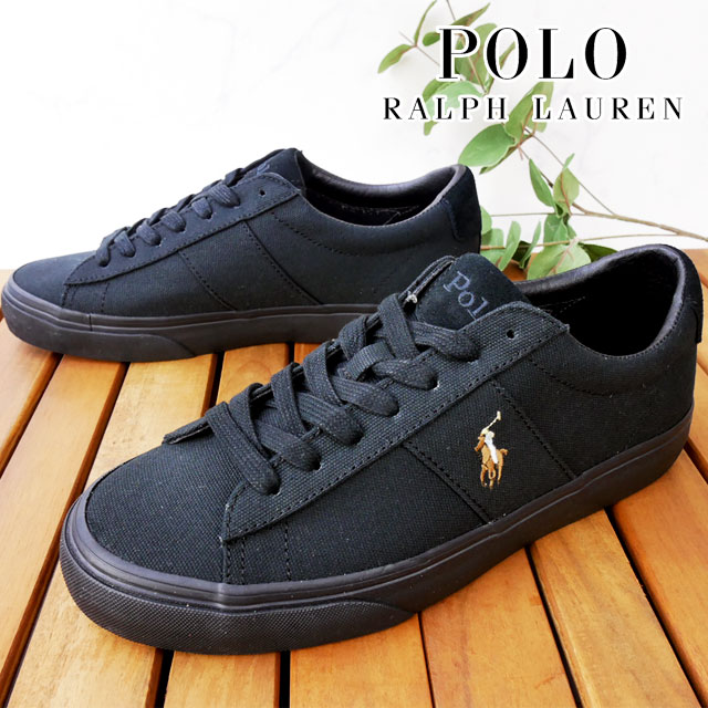 ＼最大5％クーポン有／ポロ ラルフローレン POLO RALPH LAUREN メンズ スニーカー セイヤー-NE-SK-VLC ワイズD キャンバススニーカー カジュアルシューズ ローカット 紐靴 RB90 ブラックブラック 黒 送料無料 あす楽 evid