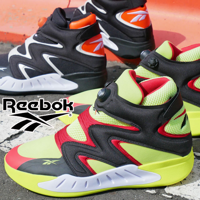 ＼最大500円OFFクーポン有／リーボック Reebok インスタポンプ フューリー ゾーン スニーカー メンズ ブラック アシッドイエロー ハイテクスニーカー ハイカット 厚底 ランニングシューズ 運動靴 G55140 G55142 送料無料 あす楽 evid